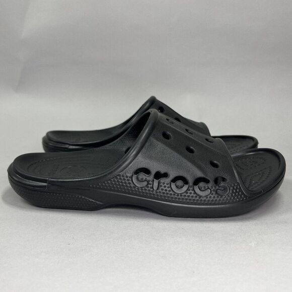 Crocs Women's Size 8 Baya Black Slide Sandals - Picture 1 of 10